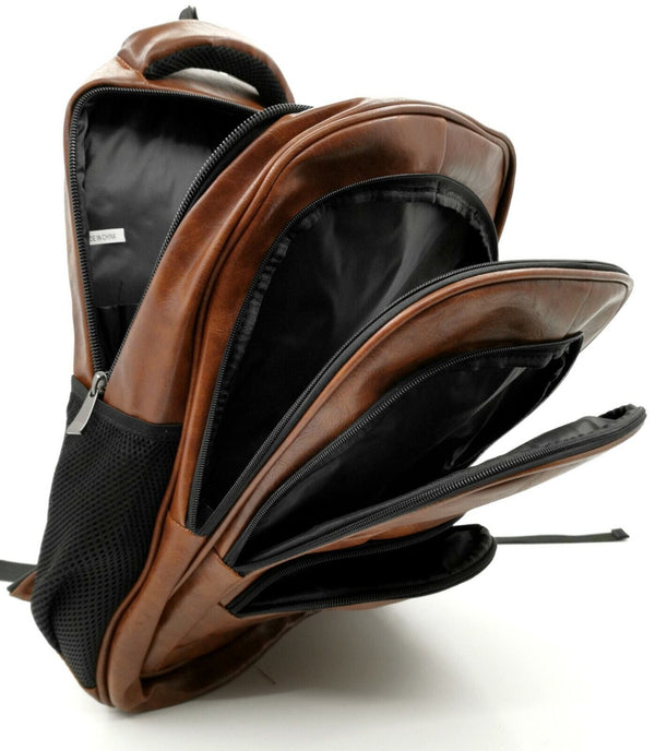 GM zaino uomo pelle grande nero lavoro porta pc viaggio multitasche cinghie moda