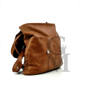 GM borsa zaino 2in1 donna fibbie vintage pelle cuoio scuola spalla tracolla