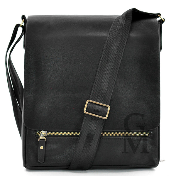 Gyoiamea borsello uomo pelle tracolla spalla nero moda porta casual zip GRANDE