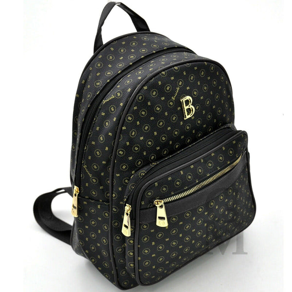 BRICIOLE originale zaino NERO donna zainetto casual pelle particolare fantasia
