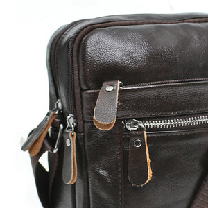 Borsa uomo borsello multi tasche vera pelle capiente comoda zip nero marrone
