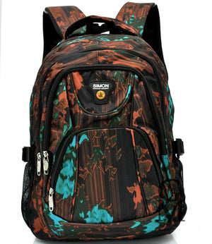 Zaino unisex scuola fantasia multi colore war astratta nuovo tasche superiori pc