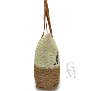 Borsa mare paglia A.Basile resistente manici in corda capiente artigianale