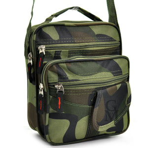 Borsello 6 tasche uomo fantasia militare mimetico borsellino tessuto tracolla