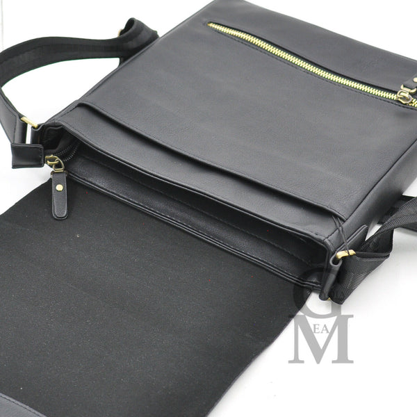 Gyoiamea borsello uomo pelle tracolla spalla nero moda porta casual zip GRANDE