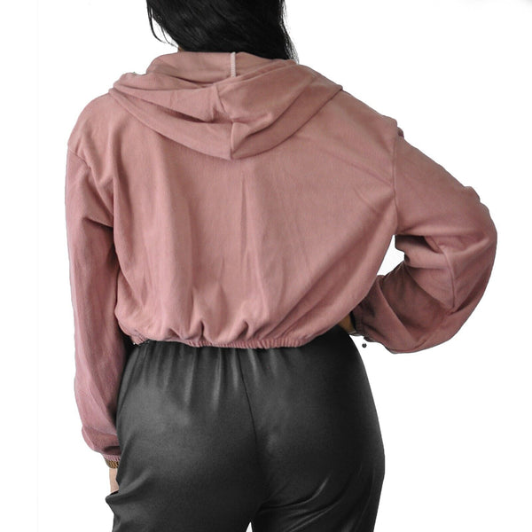 Felpa donna giacca zip pile calda inverno con cappuccio morbido elasticizzato