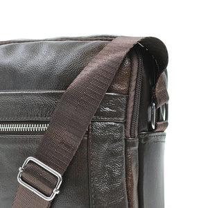 Borsa uomo borsello multi tasche vera pelle capiente comoda zip nero marrone