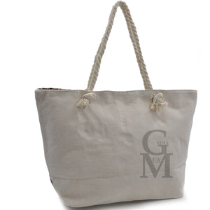 Gyoiamea borsa mare piscina tela grande manici corda fiori fantasia fiorata moda