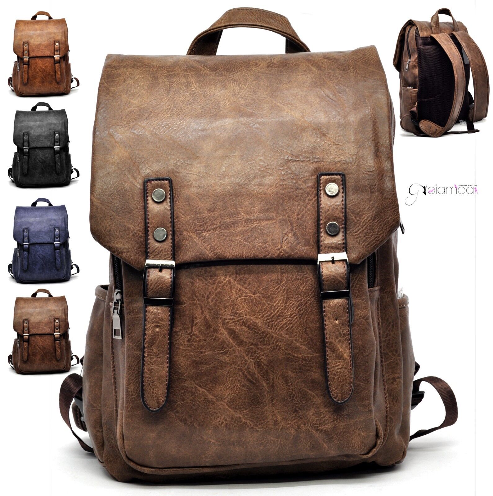 Zaino Uomo Pelle Venata Grande Lavoro Porta Pc Viaggio Casual Comodo C