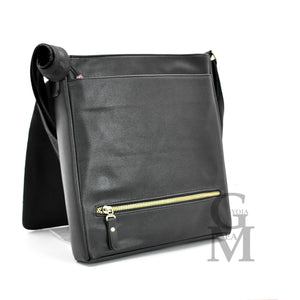 Gyoiamea borsello uomo pelle tracolla spalla nero moda porta casual zip GRANDE