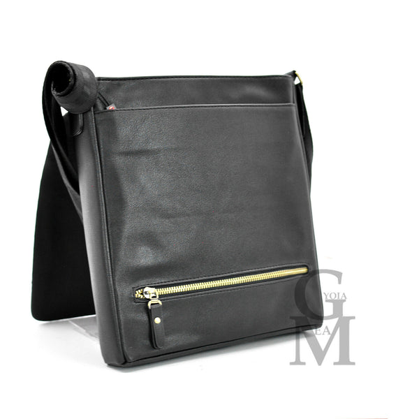 Gyoiamea borsello uomo pelle tracolla spalla nero moda porta casual zip GRANDE
