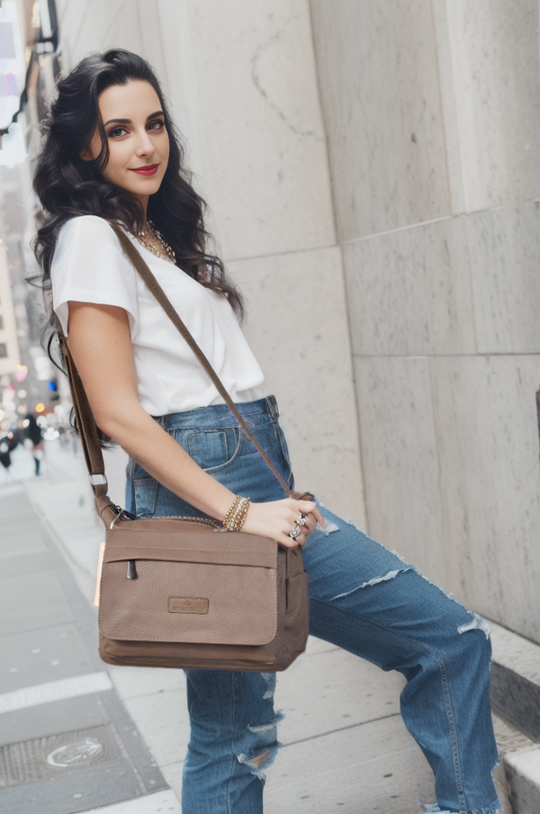 Borsa Donna Charro in Pelle con Tracolla Capiente Multi Tasche giornaliera