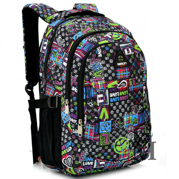 Zaino scuola fantasia murrales griffati nuovo tasche superiori porta pc viaggio