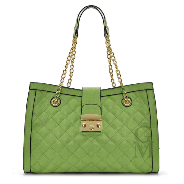 Gyoiamea borsa donna pelle trapuntata spalla mano lavoro catena tracolla casual