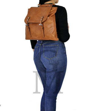 GM borsa zaino 2in1 donna fibbie vintage pelle cuoio scuola spalla tracolla