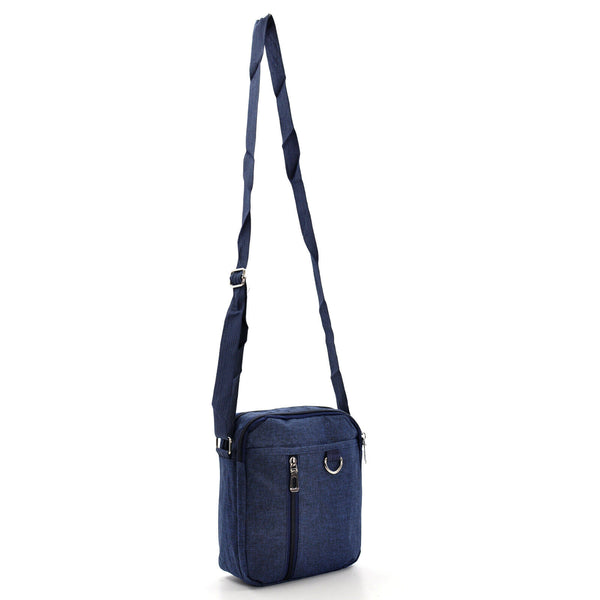 Borsello GM nylon uomo borsa tracolla tessuto nero blu lavoro sport piccolo tela