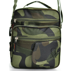 Borsello 6 tasche uomo fantasia militare mimetico borsellino tessuto tracolla