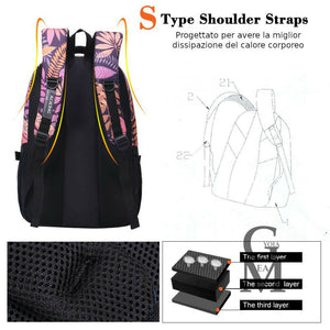 Zaino ragazza viaggio scuola fantasia leopardata viola superiori impermeabile pc
