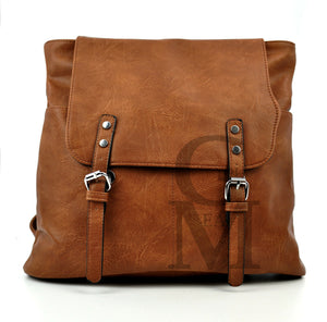 GM borsa zaino 2in1 donna fibbie vintage pelle cuoio scuola spalla tracolla