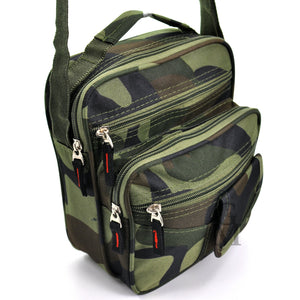 Borsello 6 tasche uomo fantasia militare mimetico borsellino tessuto tracolla