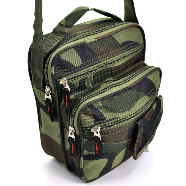 Borsello 6 tasche uomo fantasia militare mimetico borsellino tessuto tracolla
