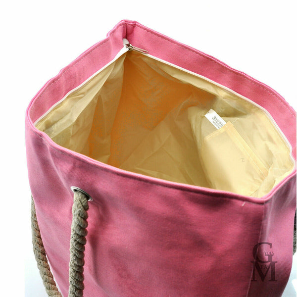 Gyoiamea borsa mare piscina tela grande manici corda fiori fantasia fiorata moda