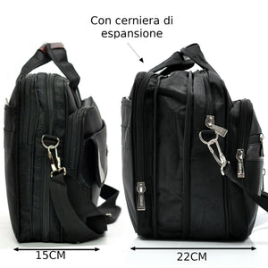 Borsa uomo bussines tessuto tecnico lavoro tracolla a4 pc studio portadocumenti