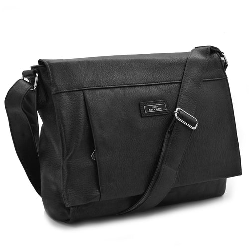 Borsa tracolla nylon pelle uomo porta documenti notebook pc casual grande lavoro