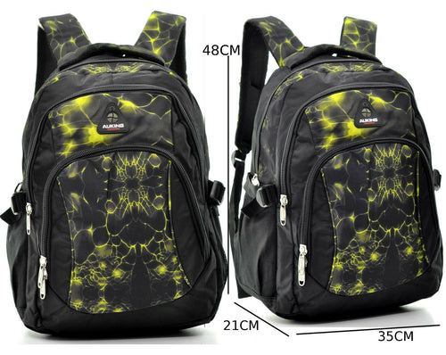 Zaino ragazzo viaggio scuola fantasia fulmine giallo superiori impermeabile pc