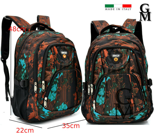 Zaino unisex scuola fantasia multi colore war astratta nuovo tasche superiori pc