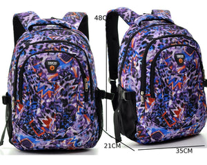 Zaino ragazza viaggio scuola fantasia leopardata viola superiori impermeabile pc