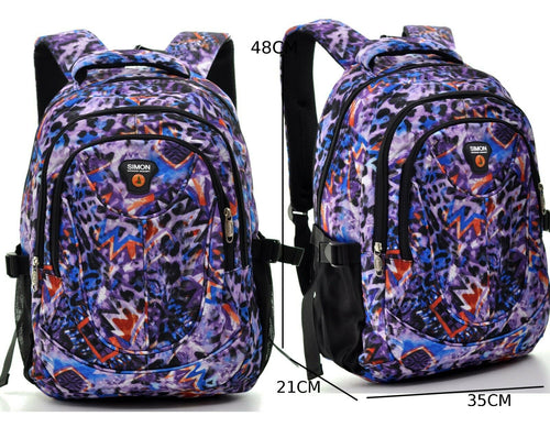 Zaino ragazza viaggio scuola fantasia leopardata viola superiori impermeabile pc