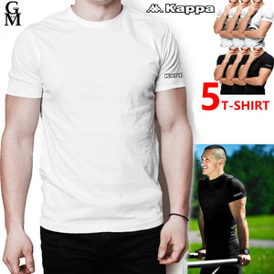 5 Pack T-shirt Uomo KAPPA Maglietta Intima Slim Fit Cotone Maglia Mezza Manica