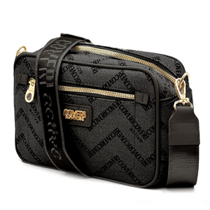 Borsa firmata Coveri active borsetta donna logo zip tracolla fantasia piccola