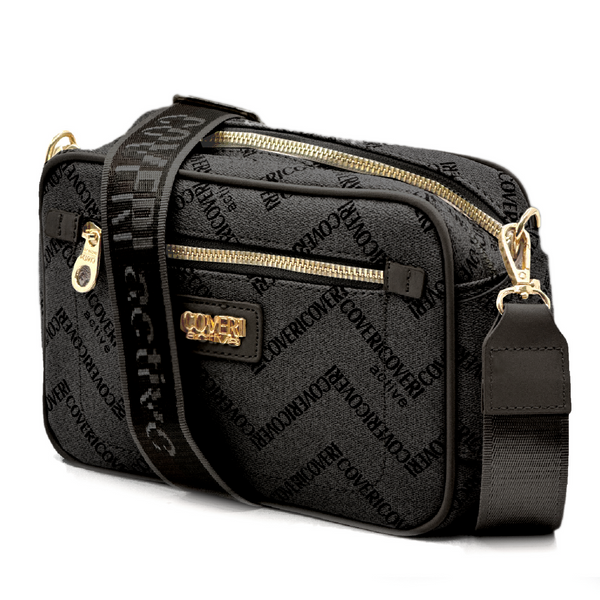 Borsa firmata Coveri active borsetta donna logo zip tracolla fantasia piccola