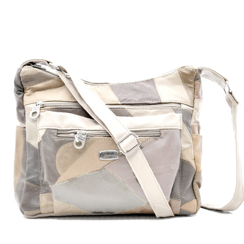 Borsa firmata COVERI ACTIVE in vera pelle a tracolla multitasche multicolore