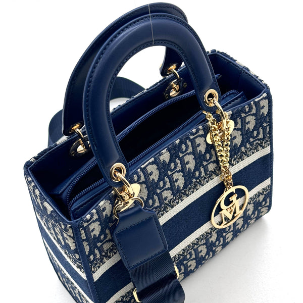 Borsa bauletto rigida firmata GYOIAMEA blu