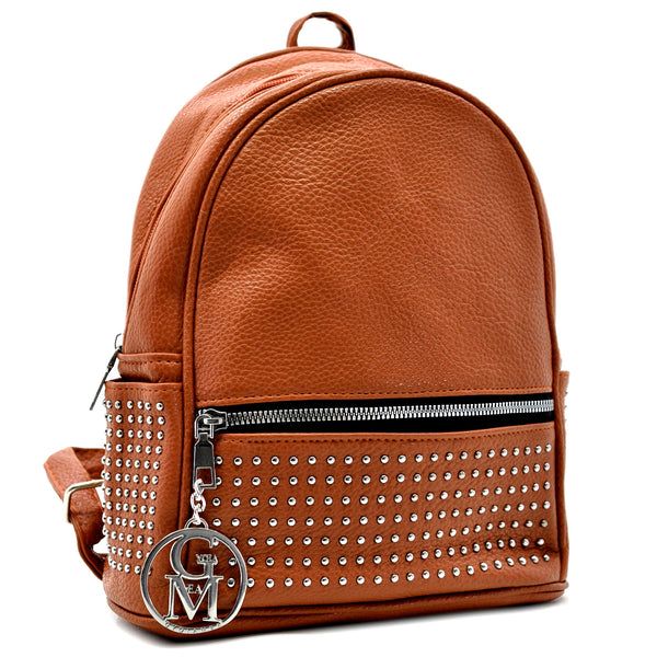 Zaino eco Pelle firmato GYOIAMEA   - Elegante e Resistente, Donna , Zaino Casual borchiato borchie zainetto