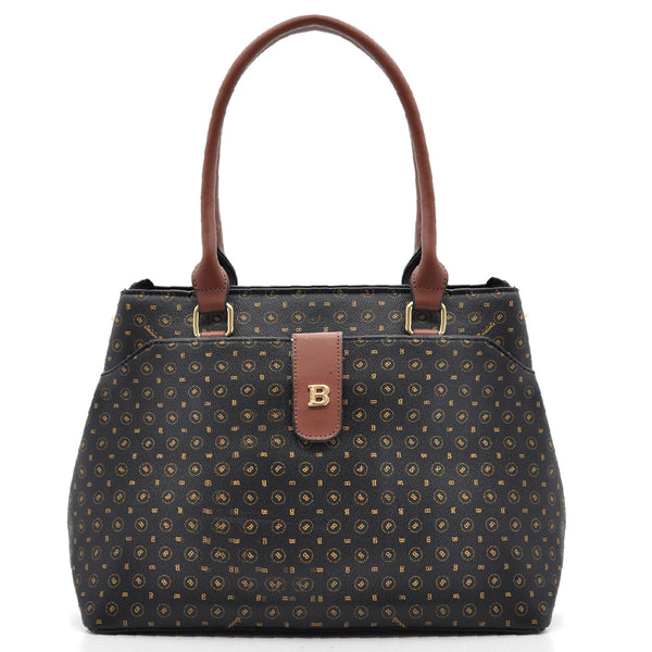 Borsa bauletto tote capiente spalla multicolore fantasia briciole logo nuova simil pelle