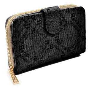 Portafoglio da Donna firmato B. Cavalli con Fantasia Logata – Elegante, Capiente e Perfetto per Carte, Monete e Banconote – Design Chic