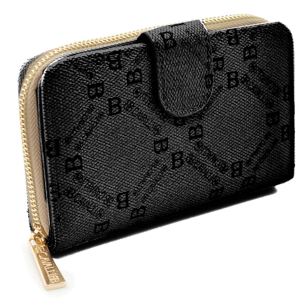 Portafoglio da Donna firmato B. Cavalli con Fantasia Logata – Elegante, Capiente e Perfetto per Carte, Monete e Banconote – Design Chic