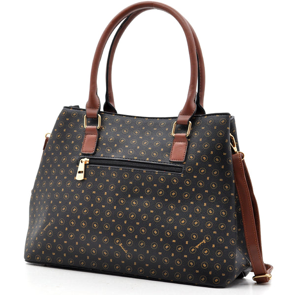 Borsa bauletto tote capiente spalla multicolore fantasia briciole logo nuova simil pelle