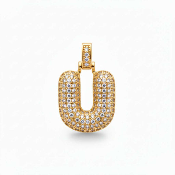 Solo Ciondolo Lettera Iniziale "Balloon" con Pavé di Zirconi – Alfabeto Completo