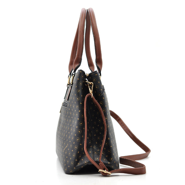 Borsa bauletto tote capiente spalla multicolore fantasia briciole logo nuova simil pelle