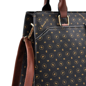 Borsa bauletto tote capiente spalla multicolore fantasia briciole logo nuova simil pelle
