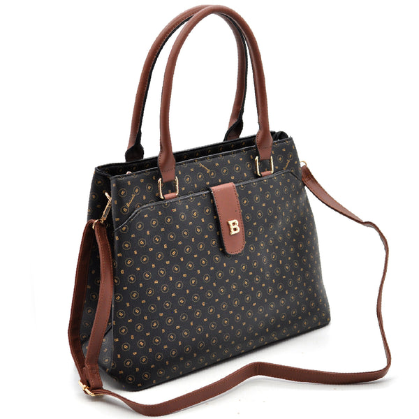 Borsa bauletto tote capiente spalla multicolore fantasia briciole logo nuova simil pelle