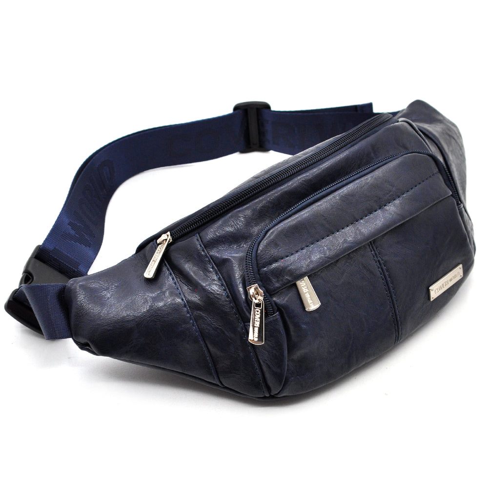 Marsupio firmato YYcoveri vita / mono spalla vera pelle 6 tasche con zip cintura regolabile