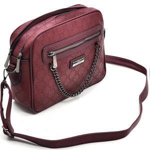 Borsa firmata CHARRO tracolla multi tasche fantasia logata logo pressato donna capiente 4 tasche cerniera