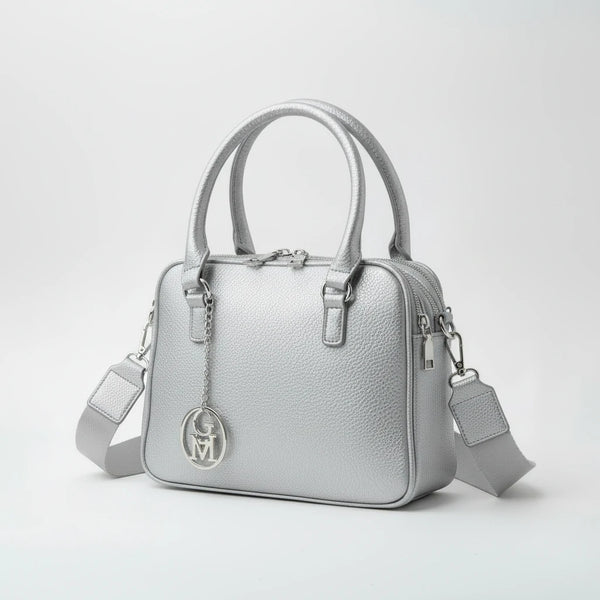 La Vastedda - Borsa a bauletto  firmata GYOIAMEA a mano tracolla casual simil pelle martellata venata