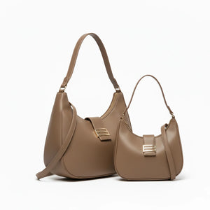 CHARRO - Borsa spalla mezzaluna + borsetta OMAGGIO simil pelle hobo capiente monomanico